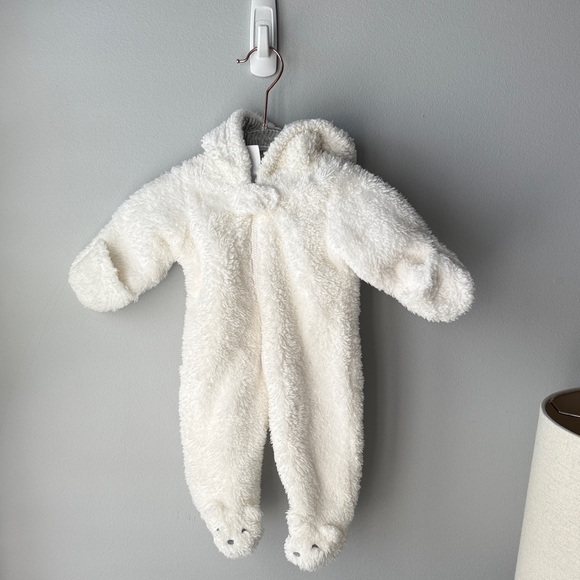 Carter's Other - Carter’s Newborn‎ White Fleece Zip Pram Coat